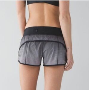 Lululemon Speed Up Shorts Ombre Black & White H2O 15 Inch Waist Appx Size 4/6
